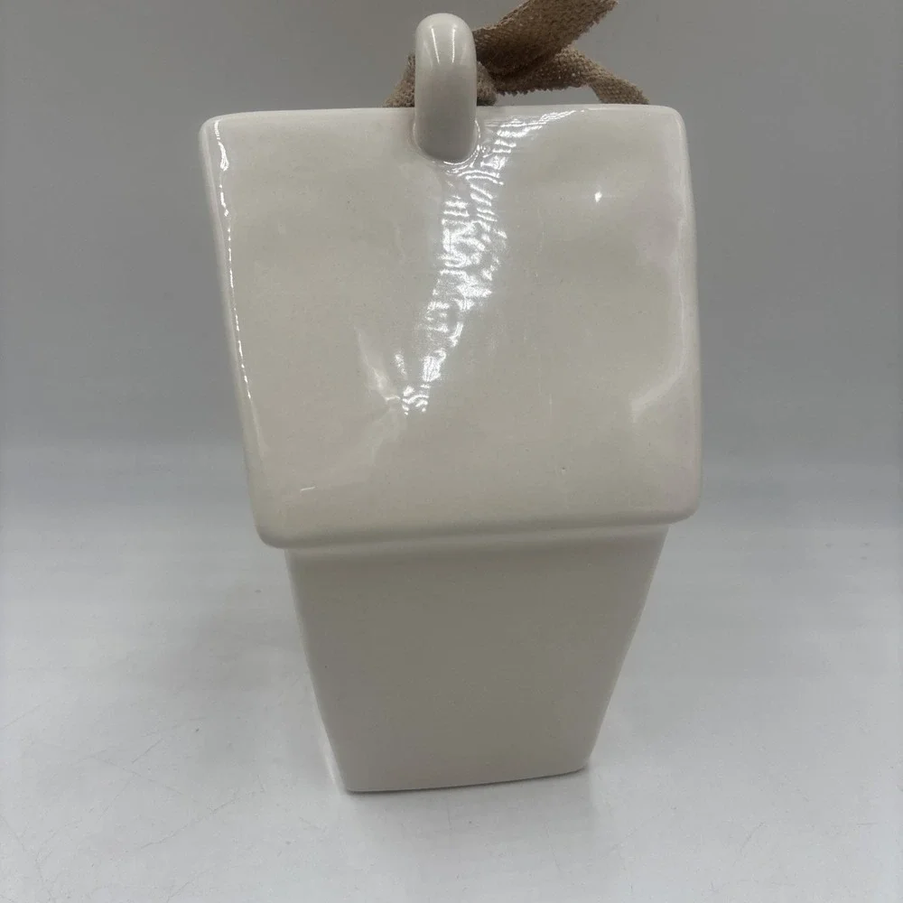 RAE DUNN White REST Ceramic BIRD HOUSE Nest SLANT ROOF Brand NEW ~ FREE SHIP!